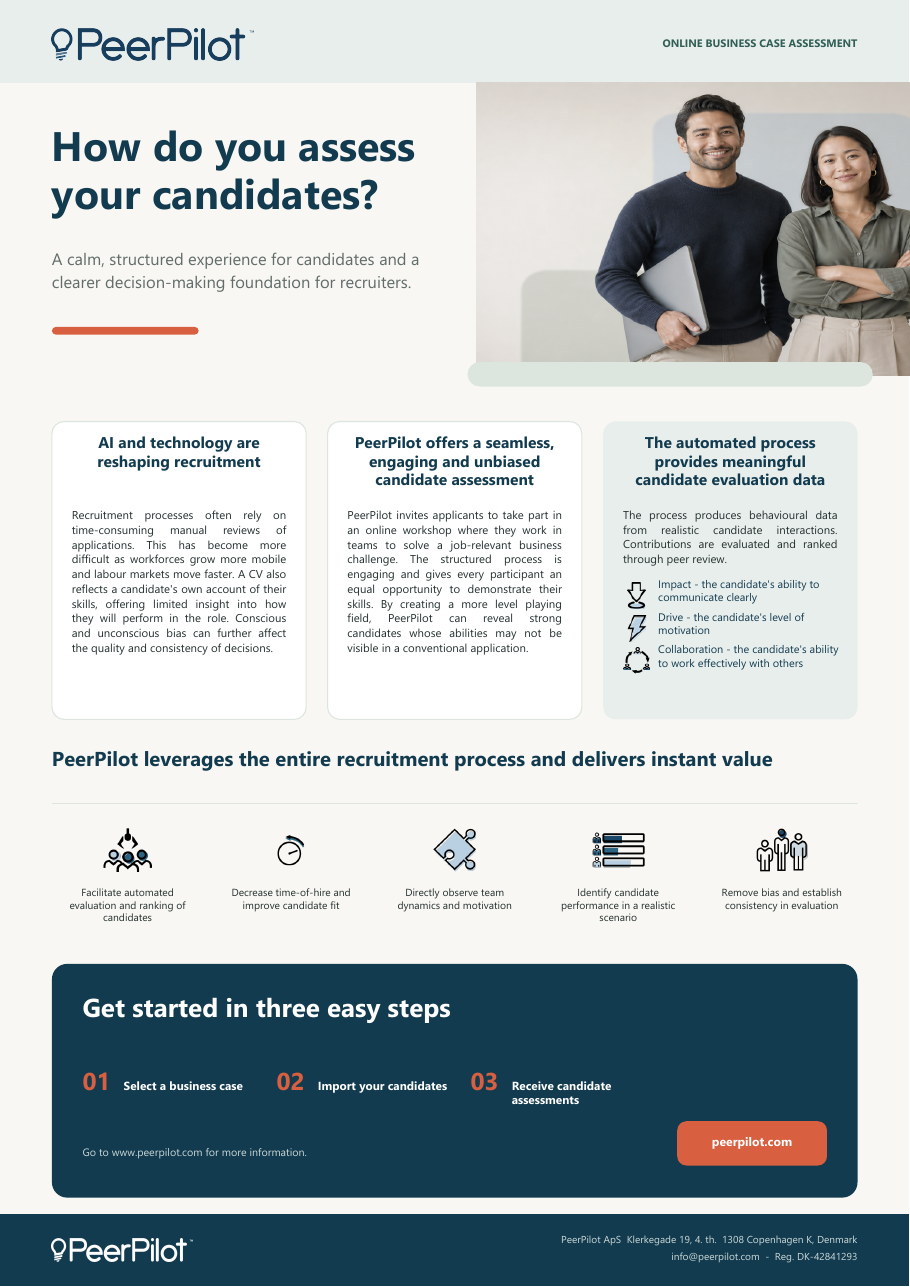 How do you assess your candidates brochure cover